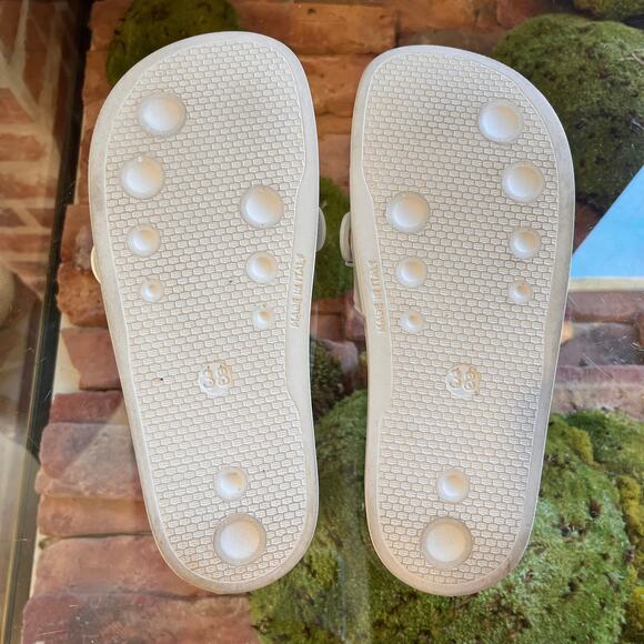 MOSCHINO White Multicolor Rubber Slides SZ 39 (9 US) - Picture 4 of 9